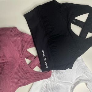 Sports bras available in Small, Medium & Large